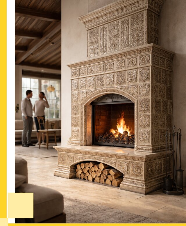 Купить изразцовый камин в Якутске от 260375 р. | ЭриданКтс