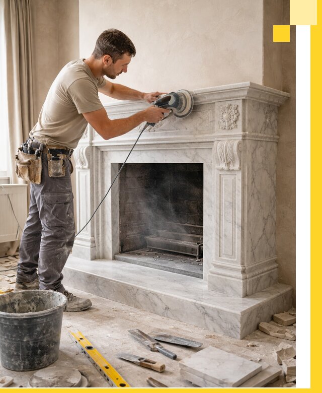 Изготовление и установка мраморных каминов в Якутске под ключ