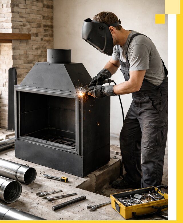 Продажа и установка металлических каминов в Якутске под ключ