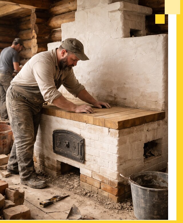 Проектирование и установка русской печи с лежанкой в Якутске