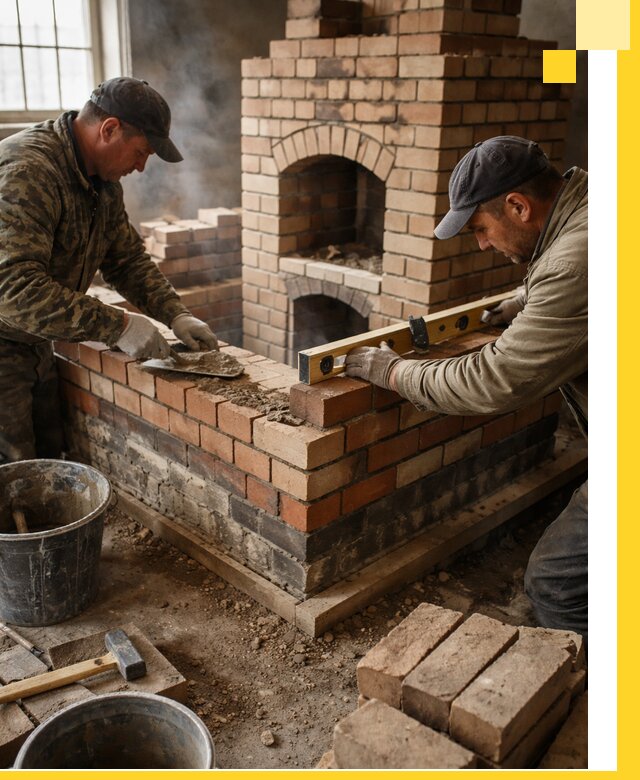 Изготовление и монтаж печей и каминов из кирпича в Якутске