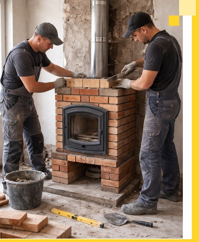 Монтаж печи камина под ключ в Якутске с гарантией и пусконаладкой