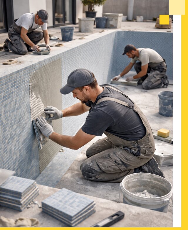 Облицовка бассейнов в Якутске плитка мозаика гидроизоляция