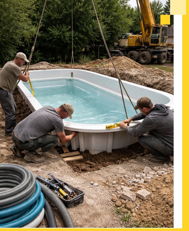 Установка и монтаж композитных бассейнов под ключ в Якутске