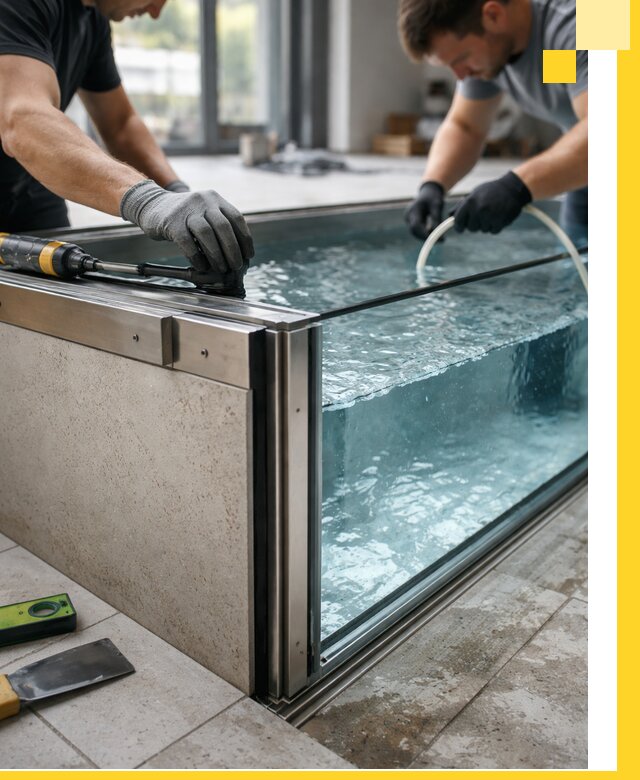 Проектирование и монтаж стеклянных бассейнов в Якутске