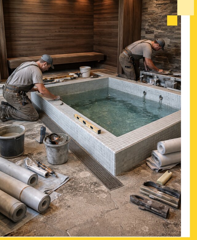 Установка и строительство бассейнов для сауны в Якутске