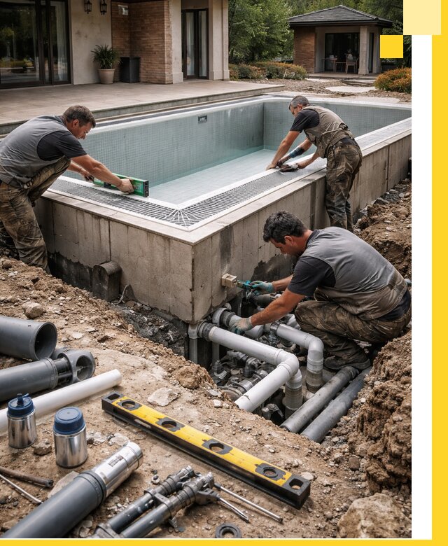 Строительство переливных бассейнов в Якутске под ключ