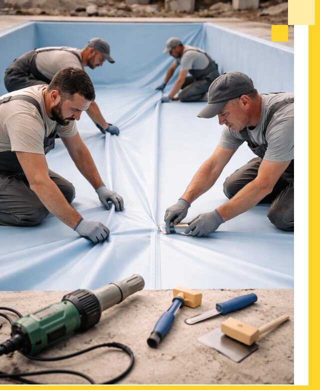 ПВХ пленка для бассейнов с монтажом и гарантией в Якутске