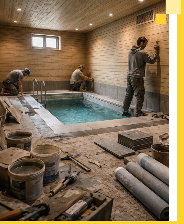 Строительство бани с бассейном и сауной под ключ в Якутске