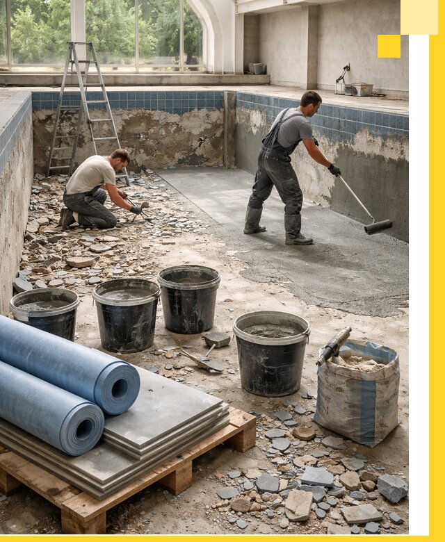 Реконструкция бассейнов в Якутске: ремонт, гидроизоляция