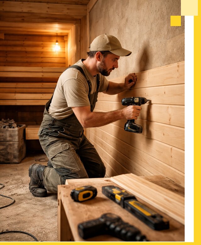 Профессиональная внутренняя отделка бани в Якутске под ключ