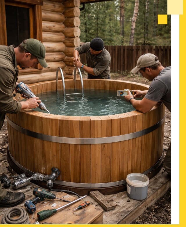 Строительство бань с купелью под ключ и отделкой в Якутске