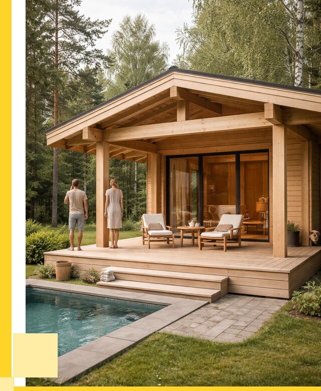 Бани с террасой под ключ в Якутске от 624900 р. | ЭриданКтс