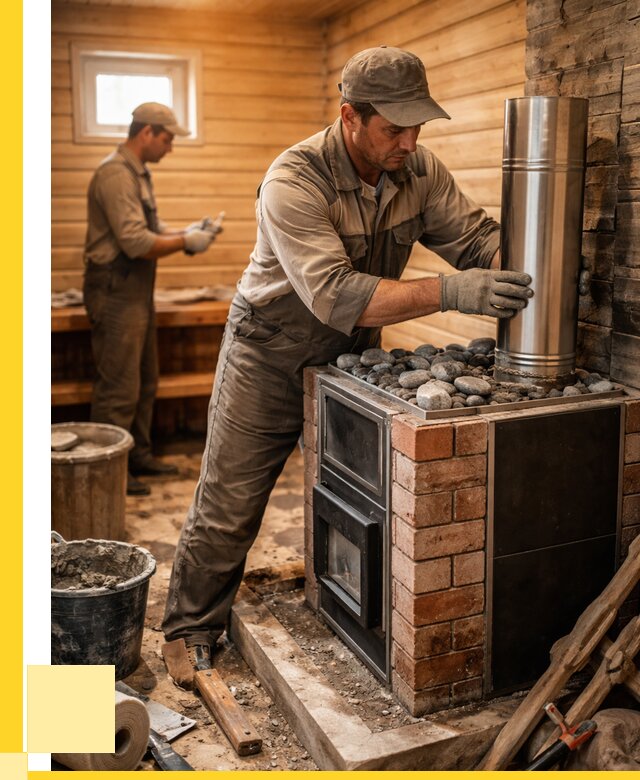 Монтаж печи в бане под ключ в Якутске от 20830 р. | ЭриданКтс