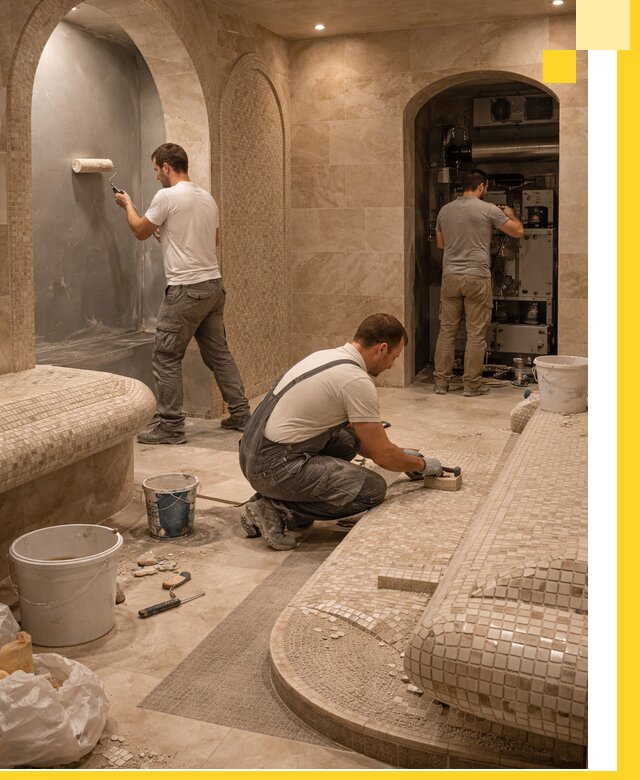 Строительство бани с хамамом и бассейном под ключ в Якутске