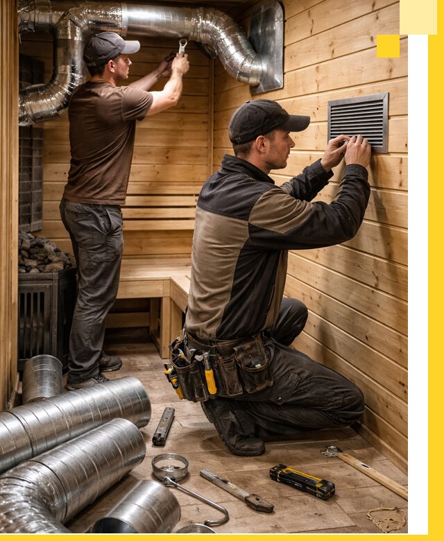 Проектирование и монтаж вентиляции бани в Якутске под ключ