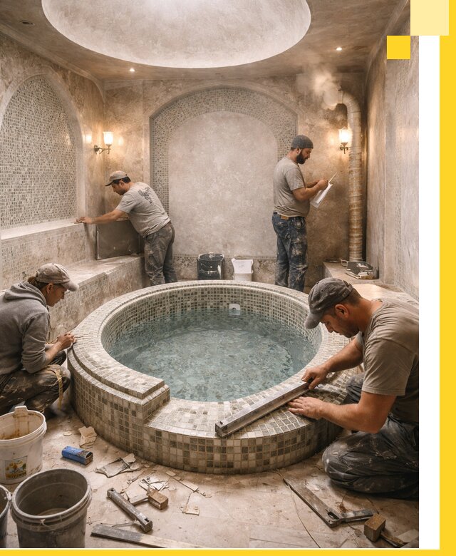 Профессиональное строительство хамама с бассейном в Якутске под ключ