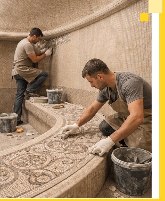 Плитка для хамама в Якутске, укладка, подбор и поставка